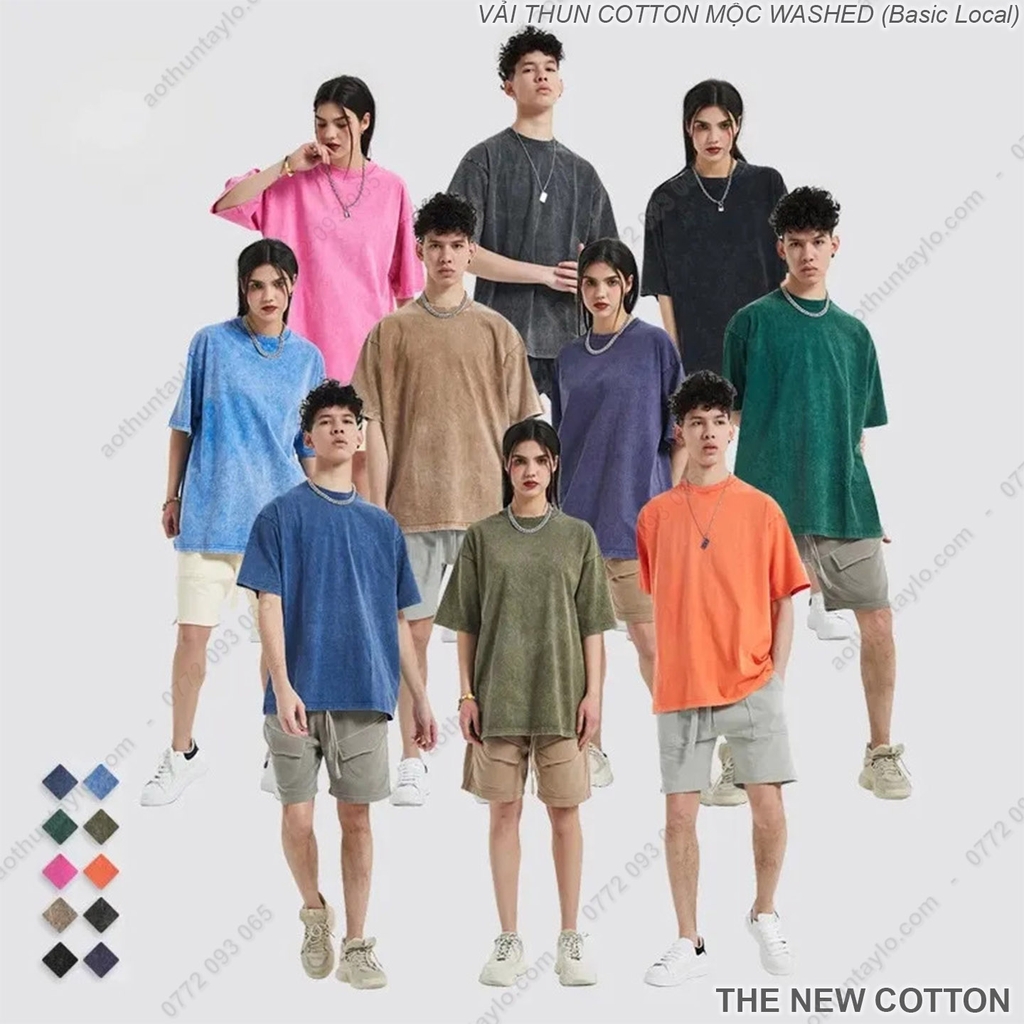 Chuyên Sỉ Phôi Áo Wash Vải Thun 100% Cotton Dày | Xưởng May Local Brand Thành Phố HCM