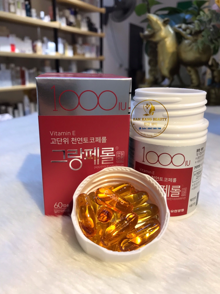 Viên uống Vitamin E 1000IU Hàn Quốc 60 viên - Chống lão hóa