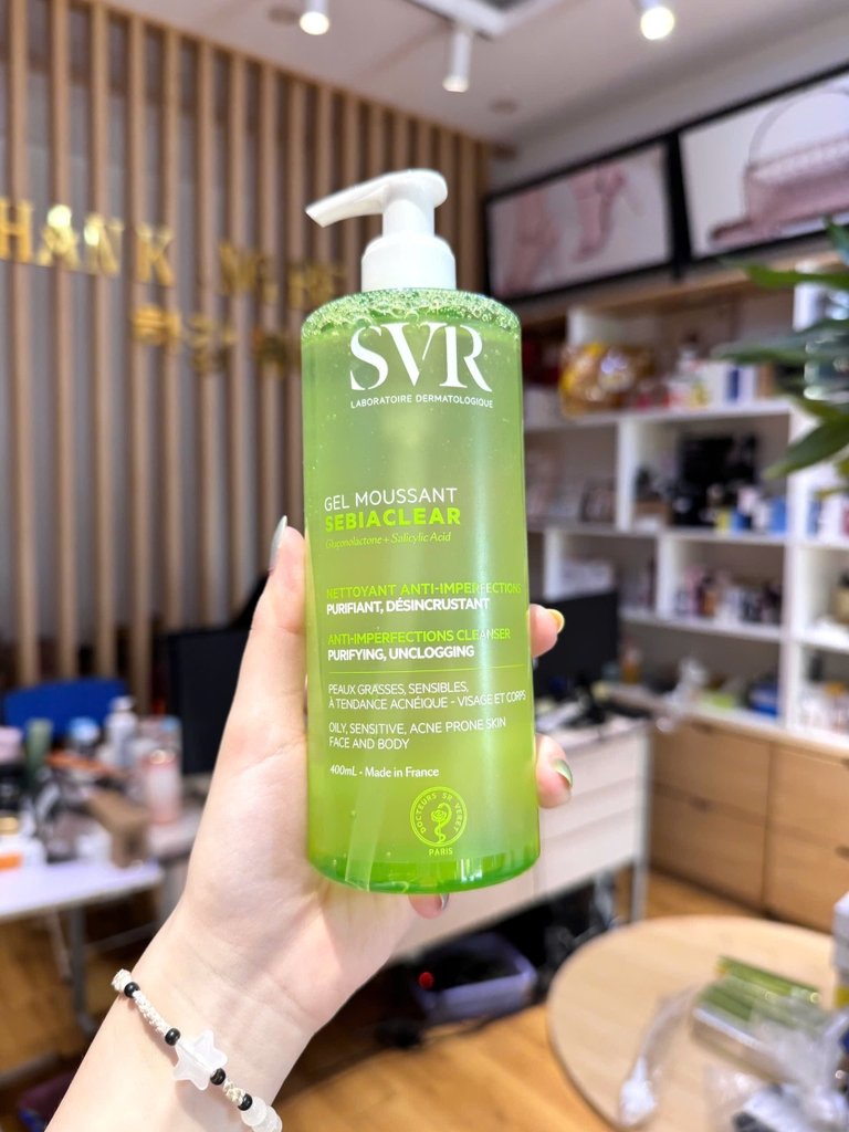 Sữa Rửa Mặt Không Chứa Xà Phòng Cho Da Dầu, Mụn, Nhạy Cảm SVR Sebiaclear Gel Moussant 400ml