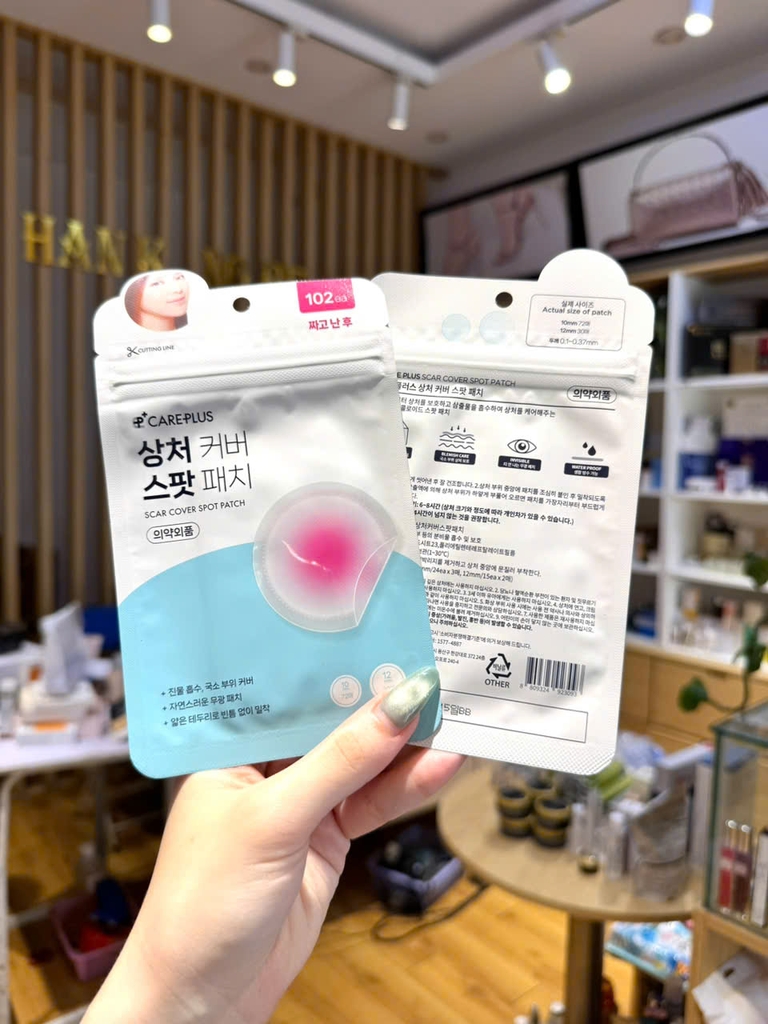 Miếng dán kháng khuẩn mụn và giảm đỏ Olive Young Care Plus Scar Cover Spot Patch 102 miếng