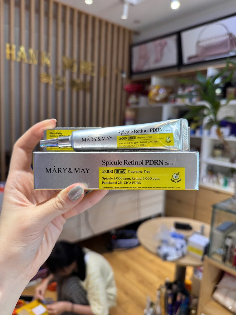 Kem Dưỡng Vi Kim Ngừa Lão Hóa Và Mịn Da Mary & May Spicule Retinol PDRN Cream 2,000 Shot 15g