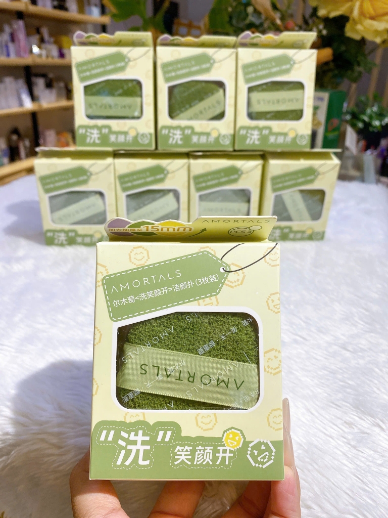 Bông Rửa Mặt Bọt Biển Giúp Làm Sạch Sâu Amortals Set 3 Mút