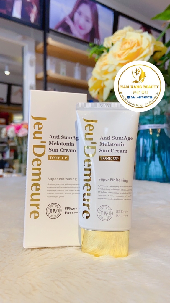 Kem chống nắng nâng tone Jeu'Demeure Anti Sun:Age Melatonin Sun Cream Tone Up 