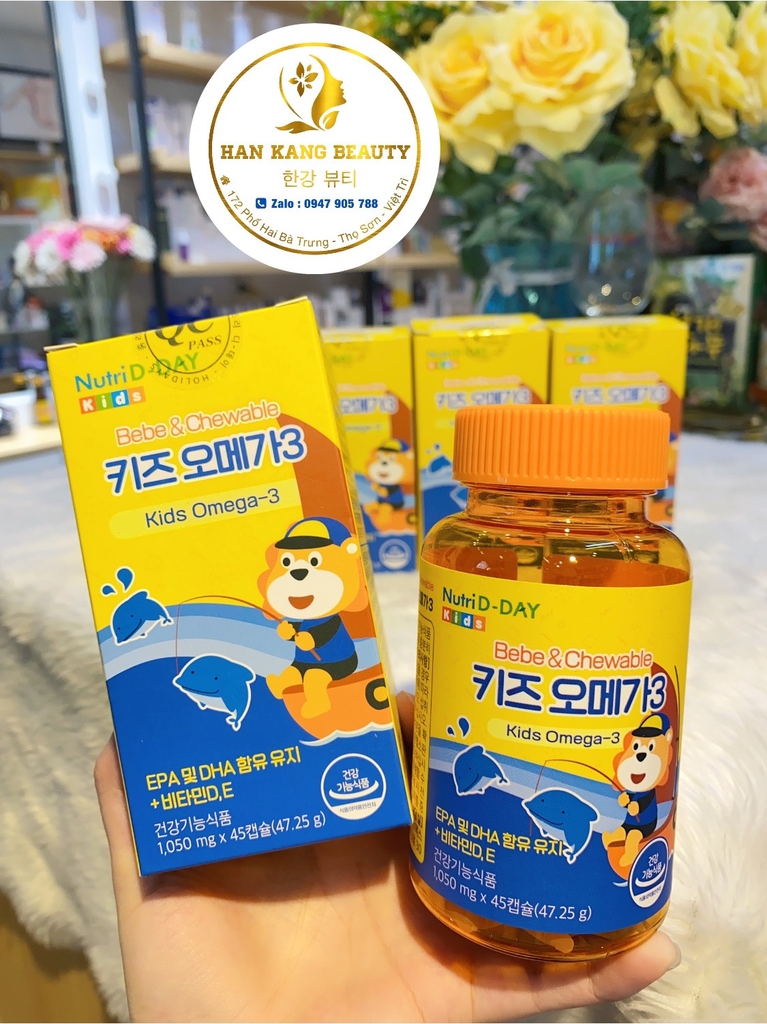 Kẹo Omega 3 Nutri D-day baby kids 45 viên cho bé