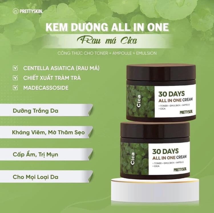 Kem dưỡng Pretty Skin 30 Days All in One Cream 100ml