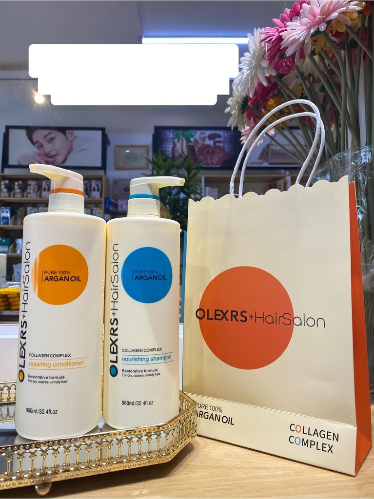 Cặp Dầu Gội Xả Cho Tóc Khô Hư Tổn Olexrs Argan Oil Collagen Hair Salon (có VAT)