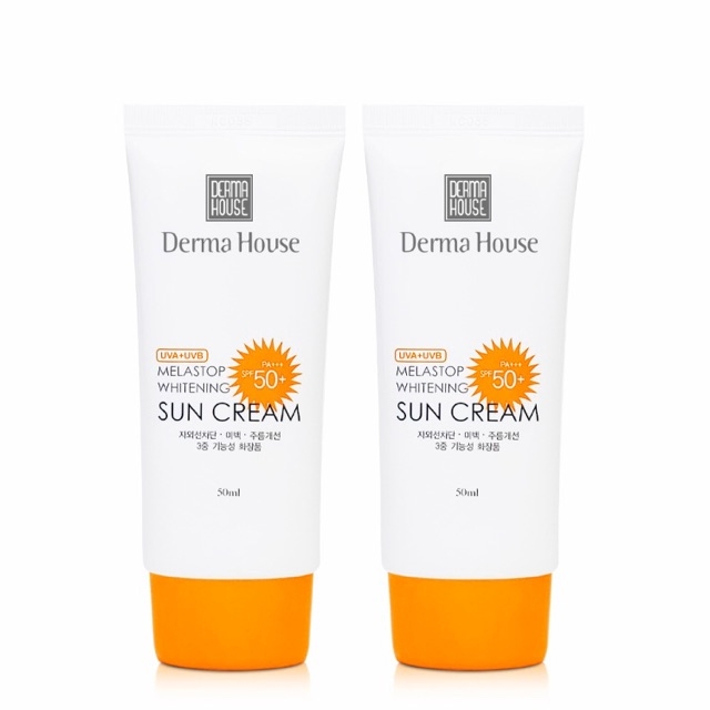 Kem Chống Nắng Nâng Tone Derma House Melastop Whitening Sun Cream SPF50+ PA+++ (màu cam)