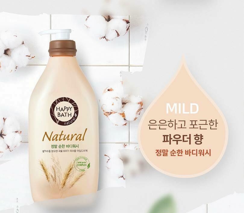 Sữa tắm hương lúa mạch Happy Bath Natural Mild Grain Complex.