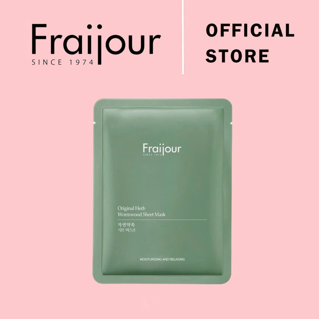 Mặt Nạ Ngải Cứu giảm mụn, dưỡng sáng, làm dịu da mụn Fraijour Original Herb Wormwood Sheet Mask 23ml