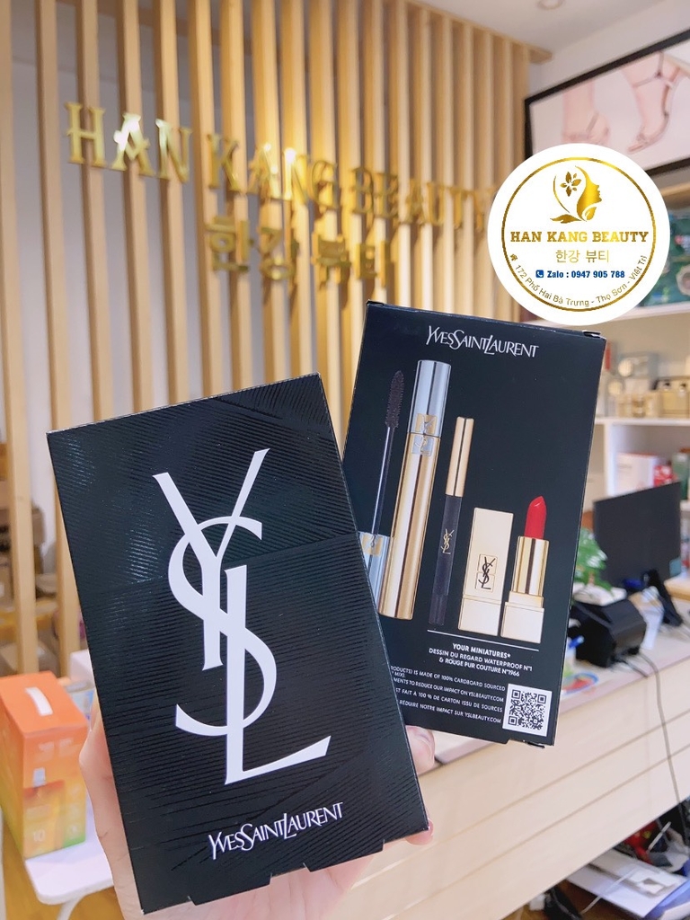 Set YSL 3 Món Mascara N1,Chì ,Son N1966 Your Miniatures* Dessin Du Regard Waterproof N1 & Rouge Pur Couture N1966