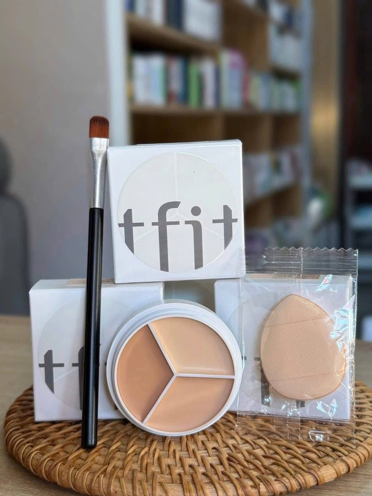 Kem che khuyết điểm 3 màu che phủ mụn và thâm quầng Tfit Hàn Quốc 15g