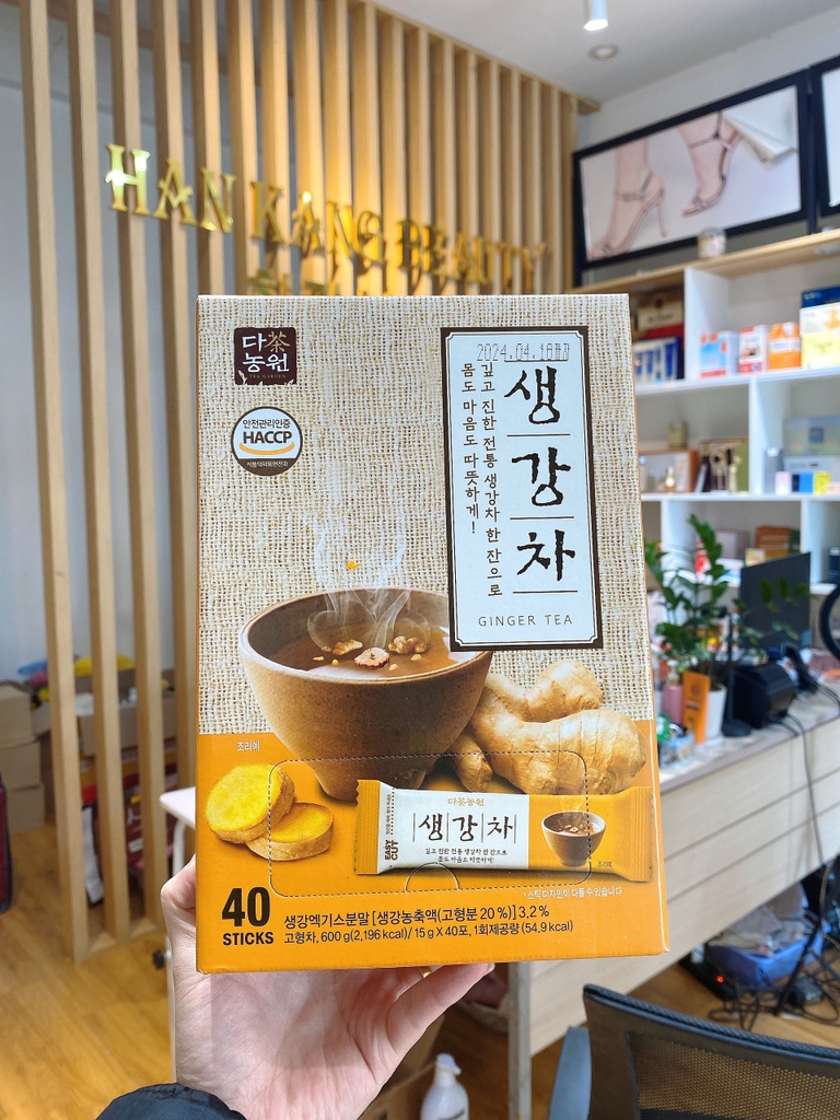 Trà Gừng làm ấm cơ thể và tinh thần, thải độc gan Ginger Tea Danongwon hàng nội địa Hàn Quốc