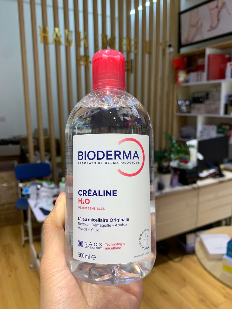 Nước tẩy trang dịu nhẹ sạch sâu Bioderma Laboratoire Dermatologique hồng Crealine H2O