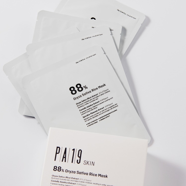 Mặt nạ giấy cấp ẩm, tái tạo, trắng da, se khít lỗ chân lông PA19 Skin 88% Oryza Sativa Rice Mask
