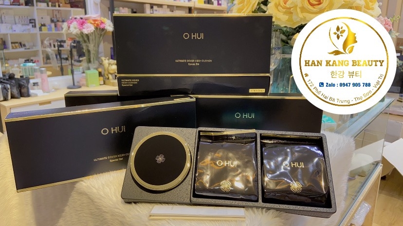 Set phấn Ohui Ultimate Cover Cushion Mesh SPF50+/PA+++ Tặng Kèm 2 lõi phấn