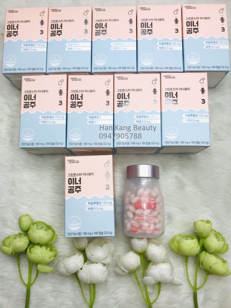 Viên uống Cấp nước Inner CongJu Green Monster tăng hàm lượng Hyaluronic acid 180v