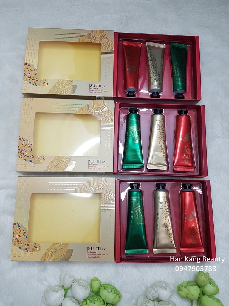 Set kem dưỡng da tay Su:m37 All Riseup In-Bloom Hand Cream holiday edition