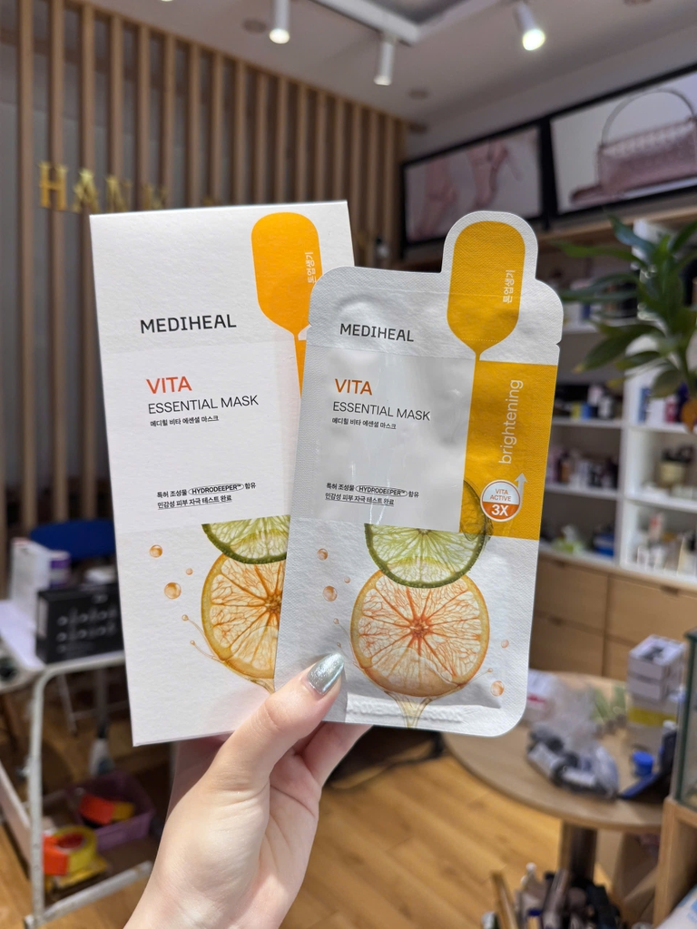 Mặt Nạ Dưỡng Da Trắng Sáng, Mờ Thâm Nám, Mụn Mediheal Vita Brightening Essential Mask (có VAT)