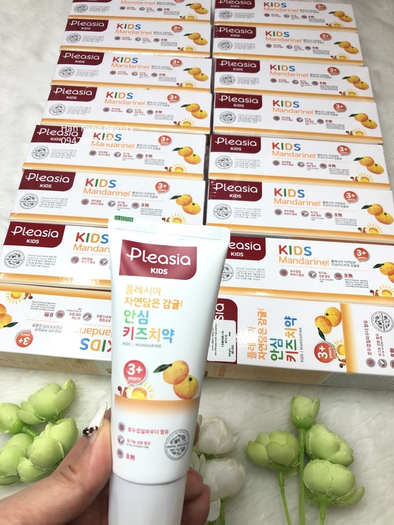 Kem đánh răng trẻ em Pleasia Kids Mandarine.