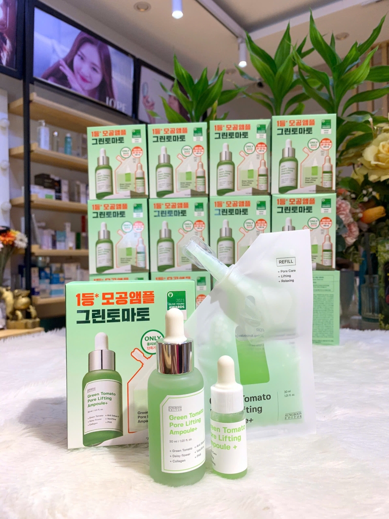 Tinh Chất Cà Chua Xanh Hỗ Trợ Thu Nhỏ Lỗ Chân Lông Sungboon Editor Green Tomato Pore Lifting Ampoule+ 40ml