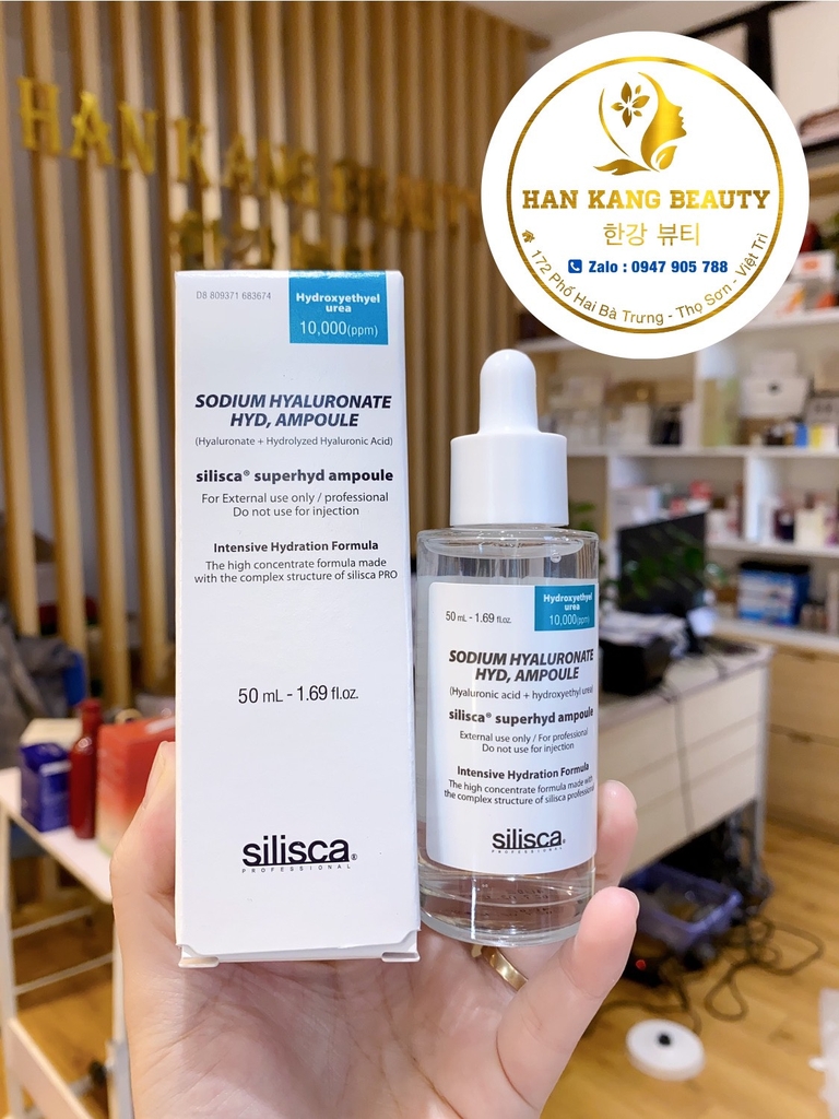 Tinh chất HA tươi, cấp ẩm, phục hồi da căng bóng sodium hyaluronate, vials 8.0 Silisca Superhyd vial