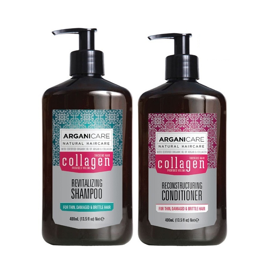 Cặp gội xả phục hồi tóc Argani Care Natural Haircare Collagen 750ml