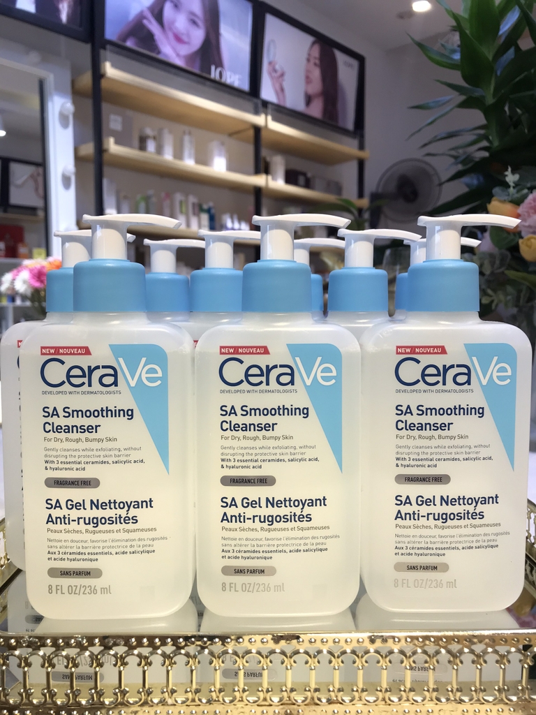 Sữa rửa mặt sạch sâu cho da khô, nhạy cảm, thô ráp Cerave SA Smoothing Cleanser 236ml (Có VAT)