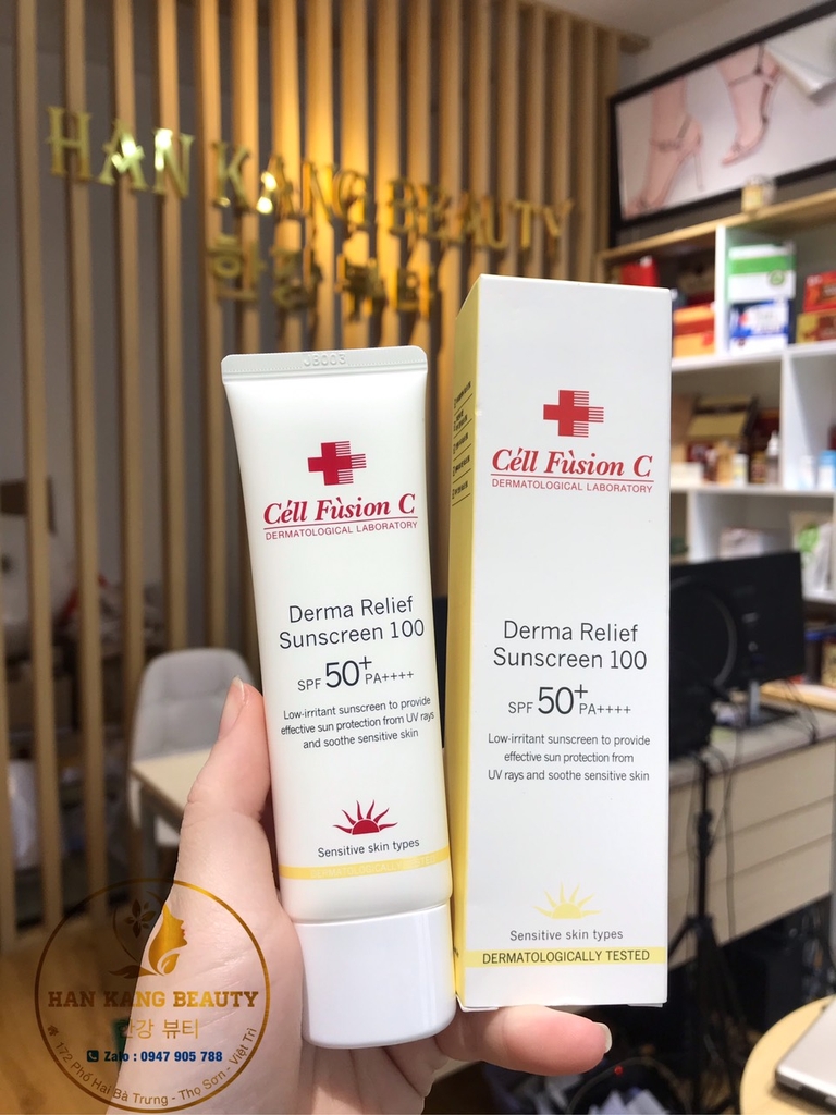 Kem chống nắng cho da khô, lão hóa sau điều trị Cell Fusion C Derma Sunscreen 100 SPF50+PA++++