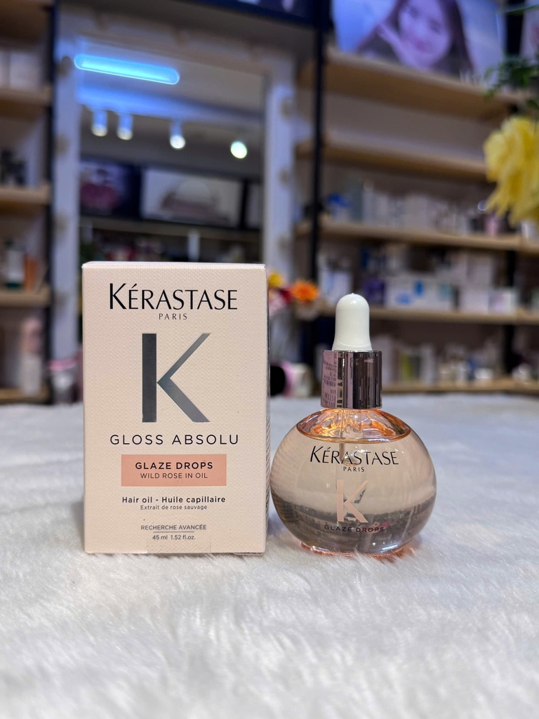 Dầu Dưỡng Siêu Phục Hồi, Bóng Tóc, Chống Xơ Rối Kérastase Gloss Absolu Glaze Drops wild Rose In Oil 45ml