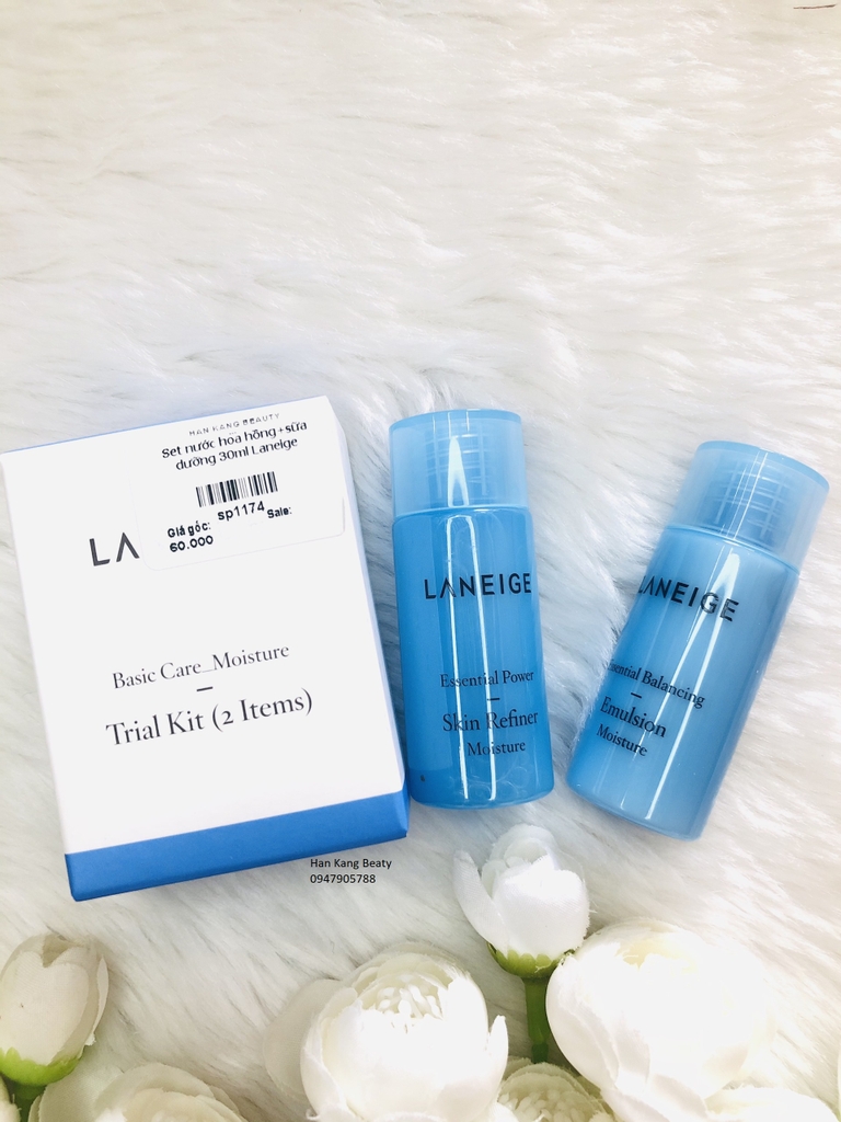 Set nước hoa hồng+sữa dưỡng 30ml Laneige