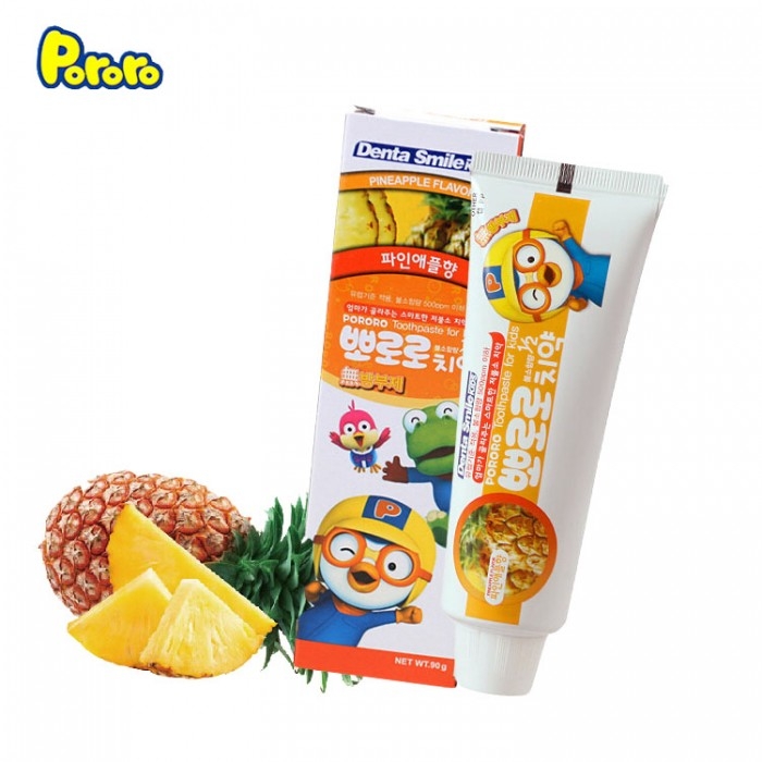 Kem đánh răng + bàn chải Pororo Toothpaste For Kids ( Pineapple Flavor )