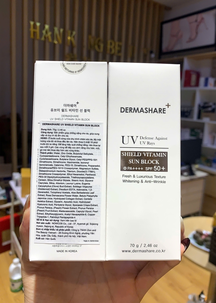 Kem chống nắng cho da nhạy cảm DERMASHARE+ Shield Vitamin sun bloc PA++++ SPF 50+