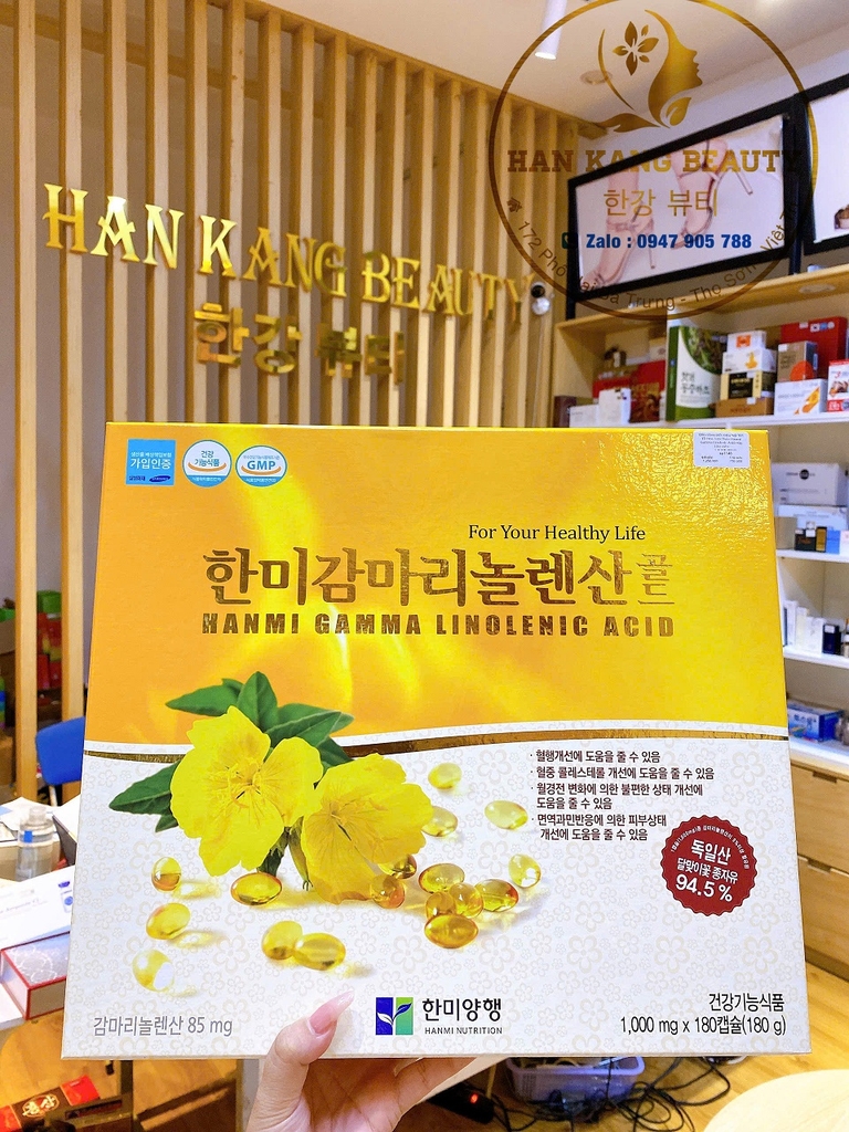 Viên Uống Điều Hòa Nội Tiết Tố Hoa Anh Thảo Hanmi Gamma Linolenic Acid Hộp 180 Viên