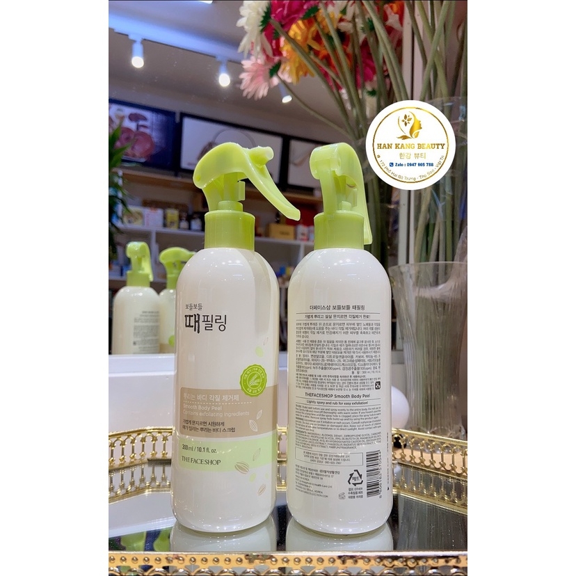 Tẩy da chết toàn thân dạng xịt Smooth Body Peel Mist The Face Shop