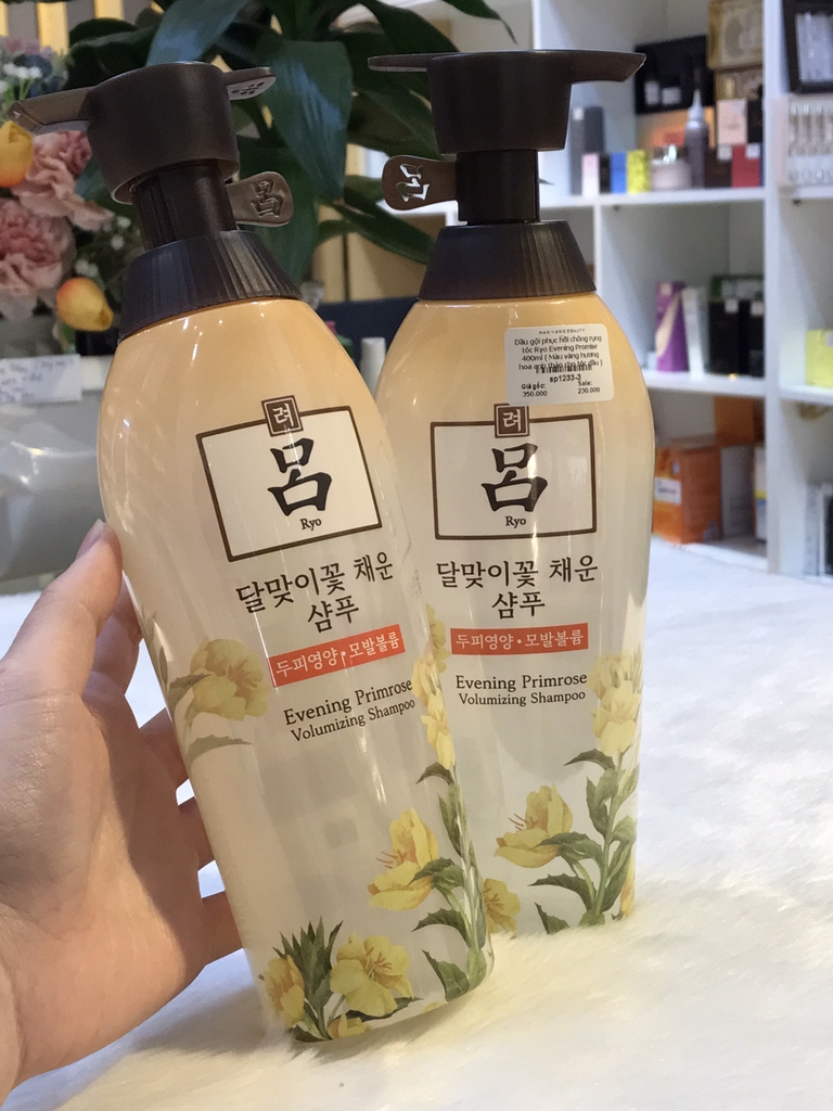 Dầu gội phục hồi chống rụng tóc Ryo Evening Promise 400ml ( Màu vàng hương hoa anh thảo cho tóc dầu  )