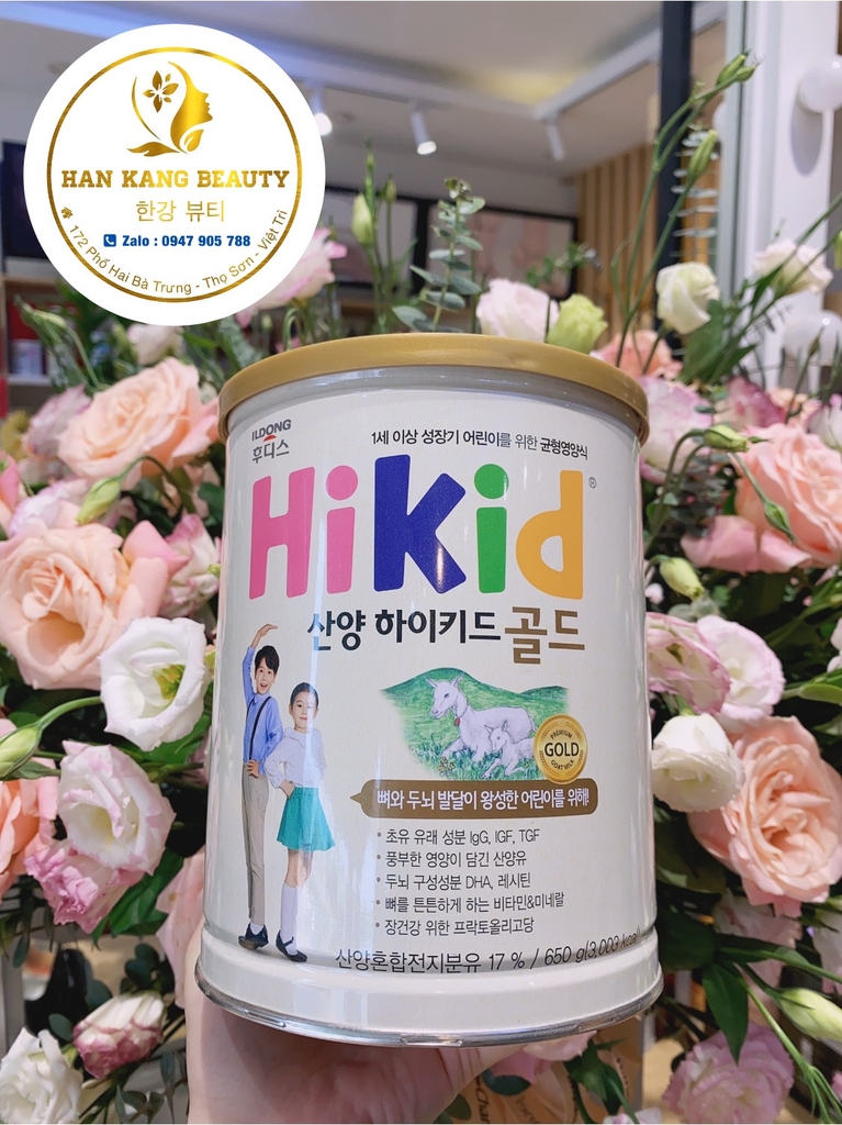 SỮA DÊ HIKID PHÁT TRIỂN CHIỀU CAO XÁCH TAY HÀN QUỐC 650g