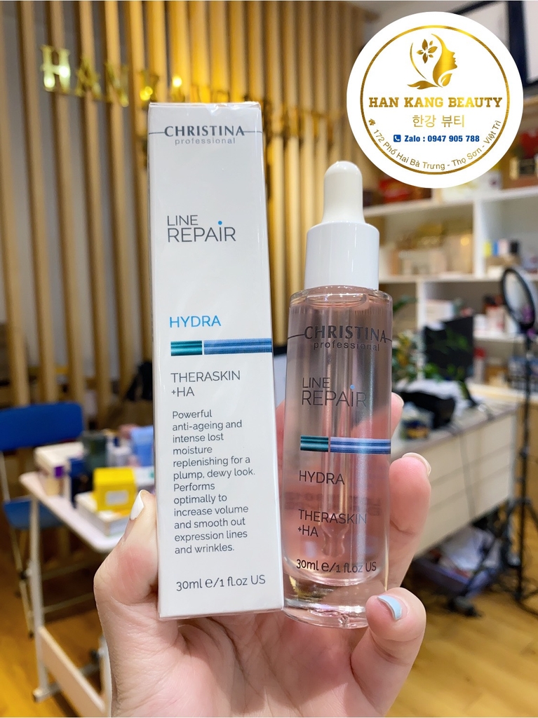 Tinh chất trẻ hoá da, dưỡng ẩm, giảm nhăn Christina Line Repair-Hydra-Theraskin+HA 30ml- Israel