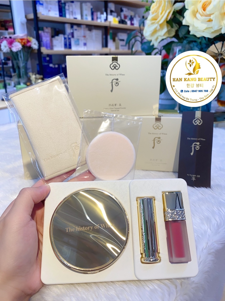 Phấn Phủ Trang Điểm Hoàng Cung Whoo Gongjinhyang Mi Luxury Glow Pressed Powder No.1 Special Set