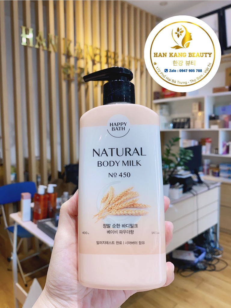 Sữa dưỡng thể Happy Bath Natural Body Milk No 450 mẫu mới 2023