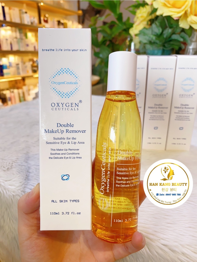 Dầu tẩy trang cho mặt và mắt môi Double Makeup Remover Oxygen Ceuticals 110ml