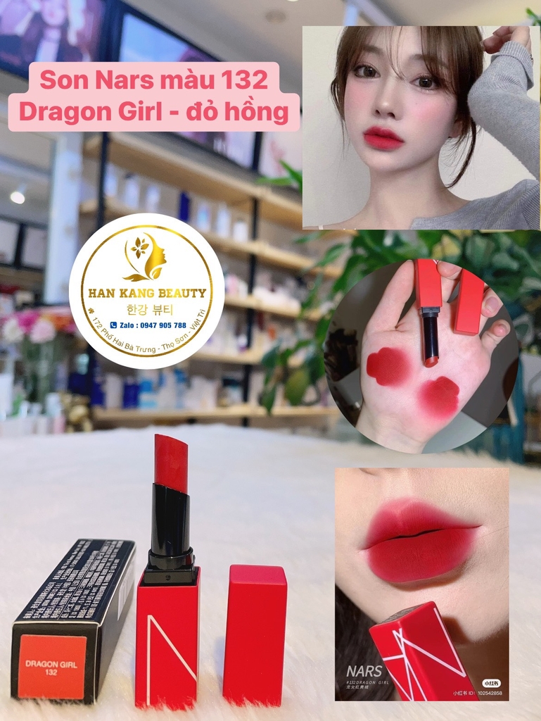 Son Thỏi Lì Cao Cấp Nars Power Matte Lipstick Rouge À Lèvres Ultra Mat Màu 132: đỏ Ruby