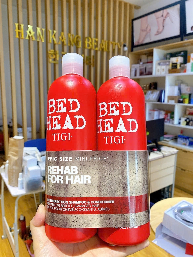 Bộ Dầu Gội Xả Phục hồi hư tổn, siêu mượt Tigi Đỏ Resurrection 750ml