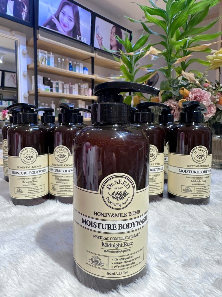 Sữa tắm hoa hồng dưỡng ẩm, trắng da Dr.SEED Moisture Body Wash Midnight Rose 500ml 