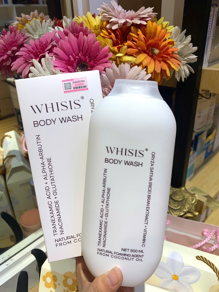 Sữa Tắm Men Sữa Gạo Sáng Da, Dưỡng Ẩm, Mềm Mượt Whisis Body Wash 500ml ( Tặng Bông Tắm )- có VAT