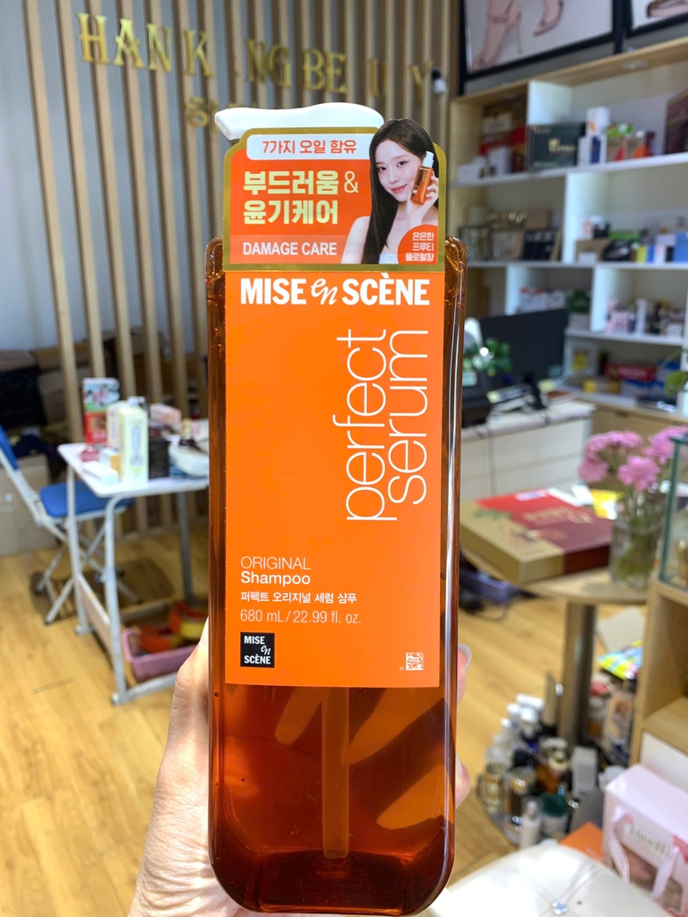 Dầu gội cho mọi loại tóc bị khô và hư tổn rụng nhiều MISE EN SCENE Perfect Serum Original Shampoo 680ml