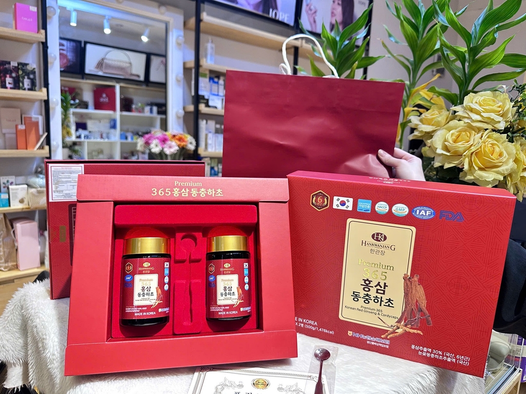 Cao hồng sâm đông trùng hạ thảo 365 Korean Red Gíneng & Cordyceps Gold  ( hộp 2 lọ )