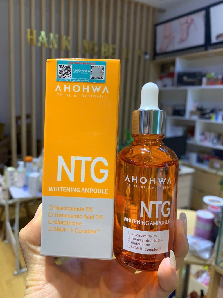 Tinh Chất Hỗ Trợ Làm Sáng Da, Giảm Đỏ, Cân Bằng Sắc Tố Ahohwa Whitening Ampoule NTG 50ml