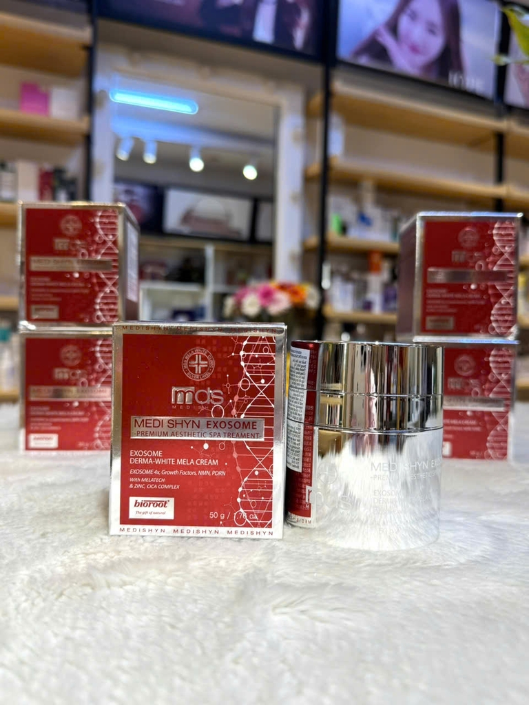 Kem dưỡng tế bào gốc Medi Shyn EXOSOME Premium Aesthetic Spa Treament Derma-White Mela Cream 50g
