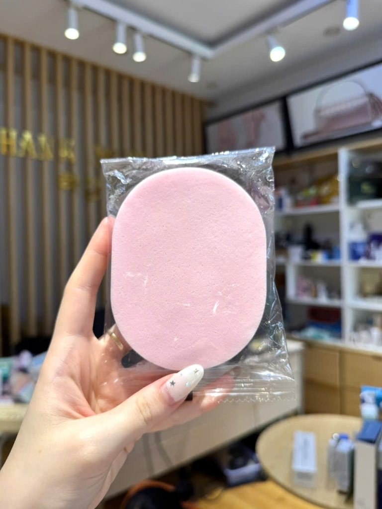 Bông rửa mặt Hàn Quốc màu hồng
