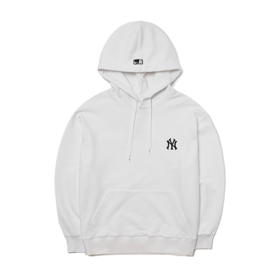 ☆MLB Korea☆ Basic small logo overfit hoodie NYM Melange Gr ÁO HOODIE MLB BASIC SMALL LOGO NY YANKEES TRẮNG || MLB VIỆT